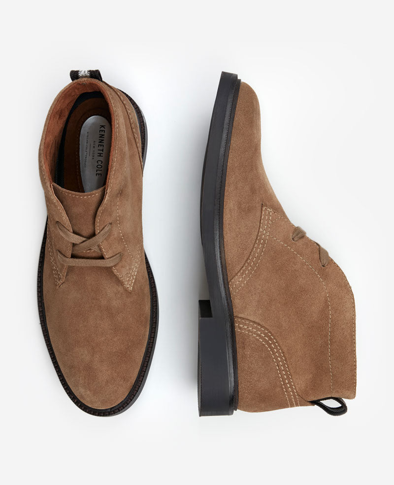 Kenneth Cole Wilhem Suede Chukka Boots Tobacco Suede