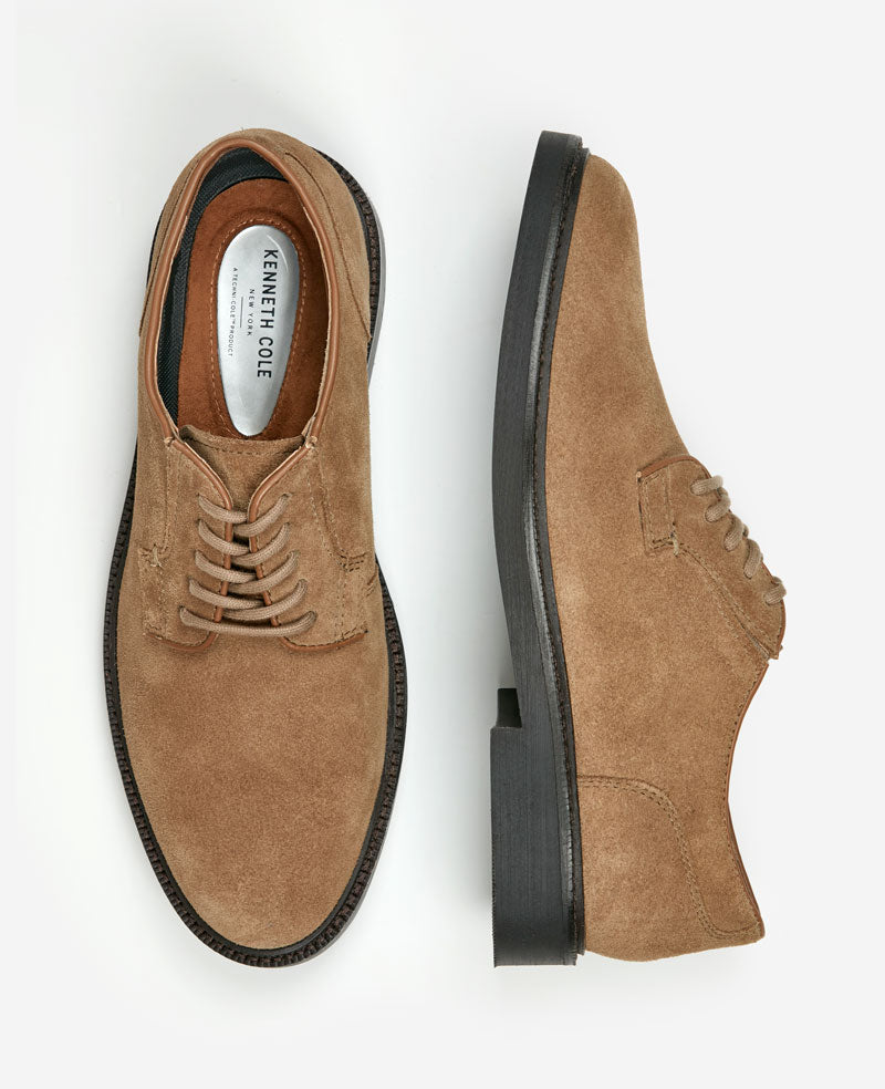 Kenneth Cole Winston Suede Derby Lace Ups Tobacco Suede