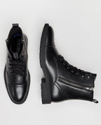 Kenneth Cole Reaction - Captain Cap Toe Double Zip Combat Boots Black