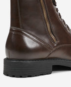 Kenneth Cole Reaction - Captain Cap Toe Double Zip Combat Boots Brown