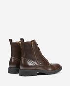 Kenneth Cole Reaction - Captain Cap Toe Double Zip Combat Boots Brown
