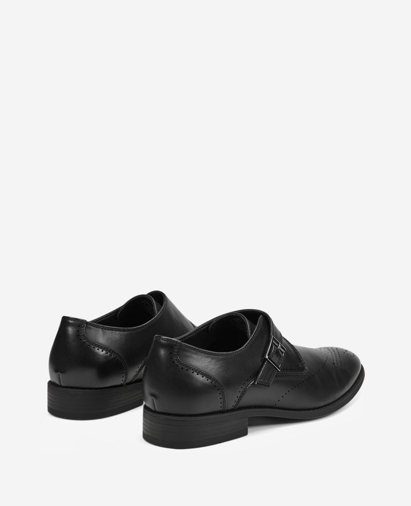 Kenneth Cole Reaction - Cheer Brogue Single Monk Straps Black