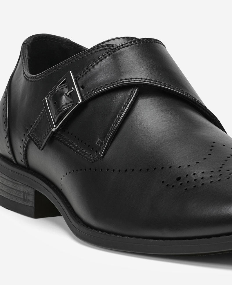 Kenneth Cole Reaction - Cheer Brogue Single Monk Straps Black