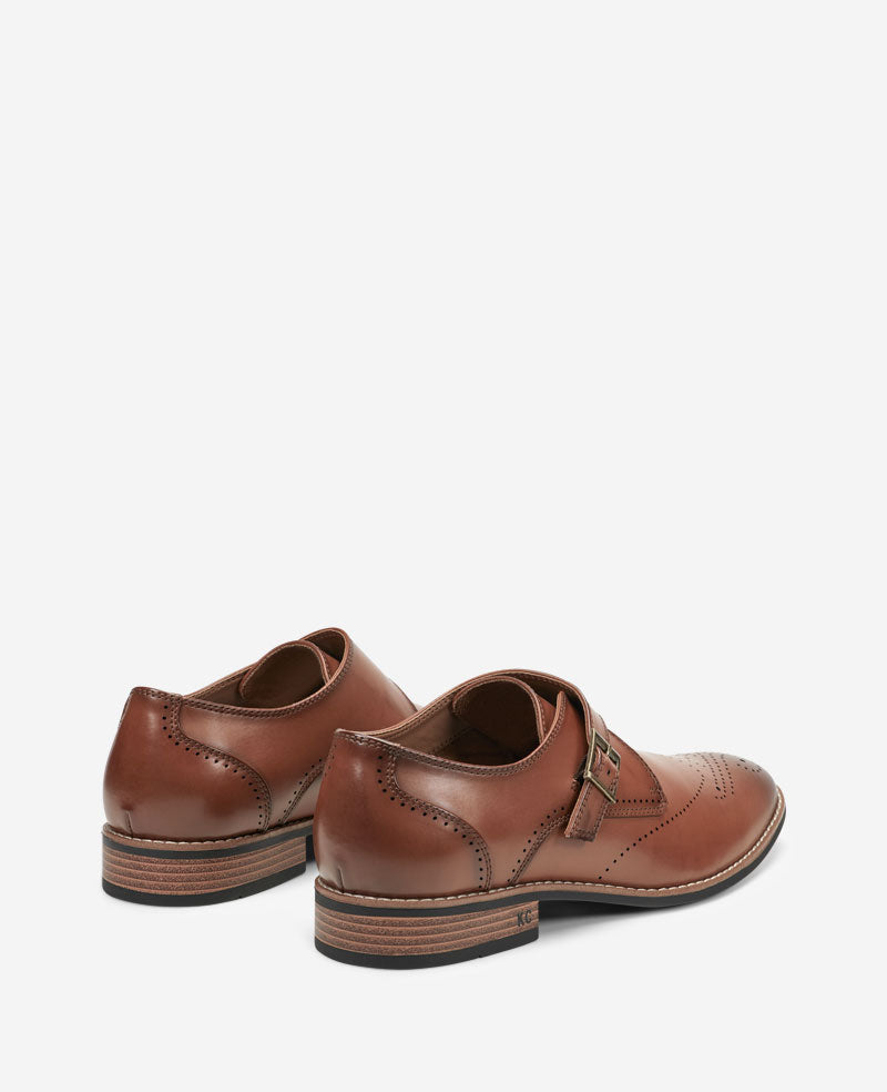 Kenneth Cole Reaction - Cheer Brogue Single Monk Straps Tan