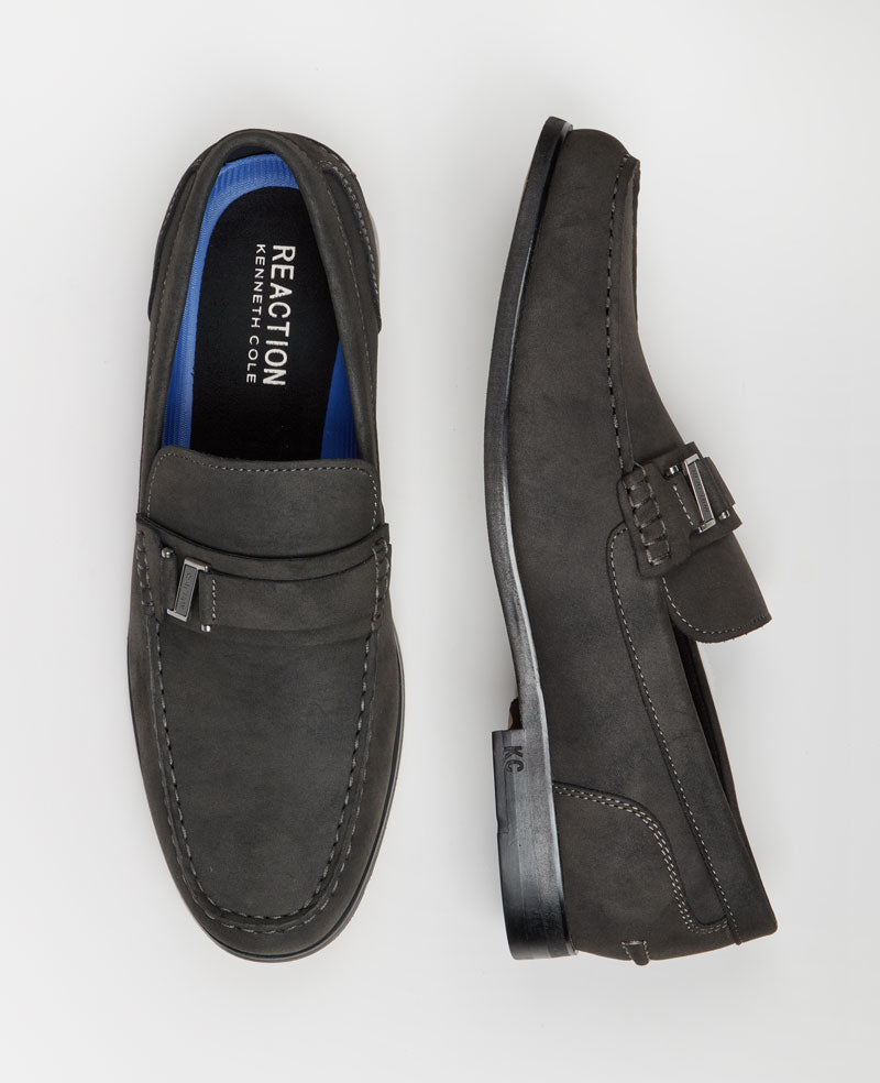 Kenneth Cole Reaction - Estate Belt Loafers Charcole Faux Suede