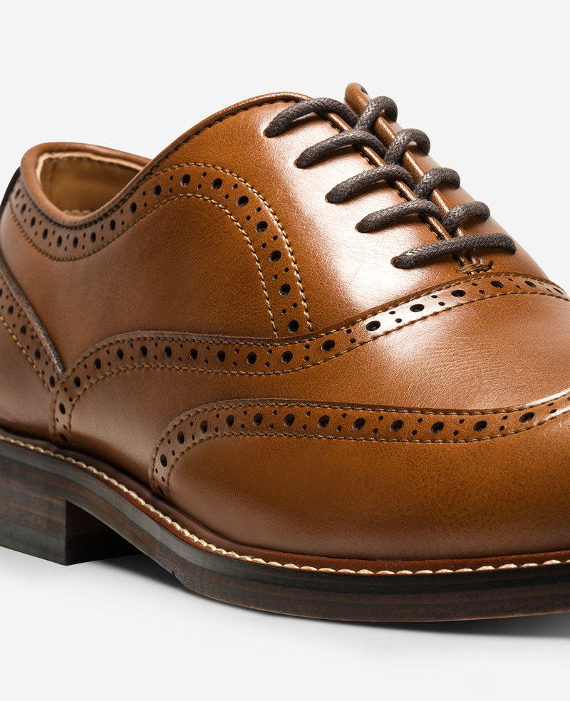 Kenneth Cole Reaction - Lance Wingtip Brogue Oxfords Cognac