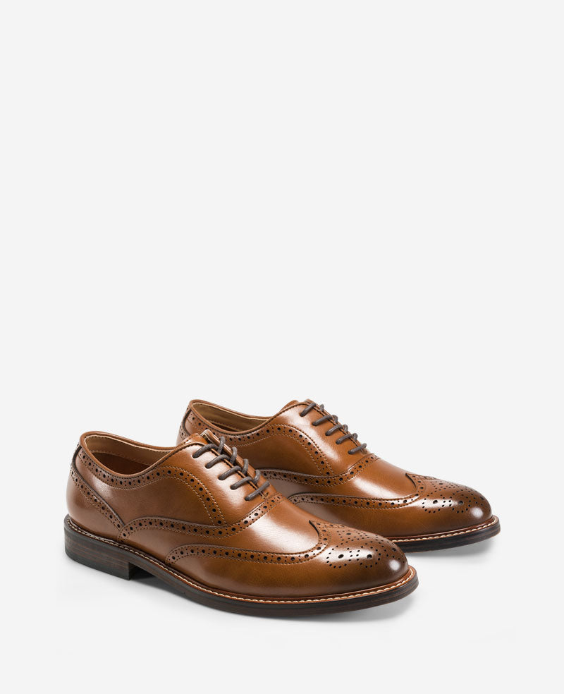 Kenneth Cole Reaction - Lance Wingtip Brogue Oxfords Cognac