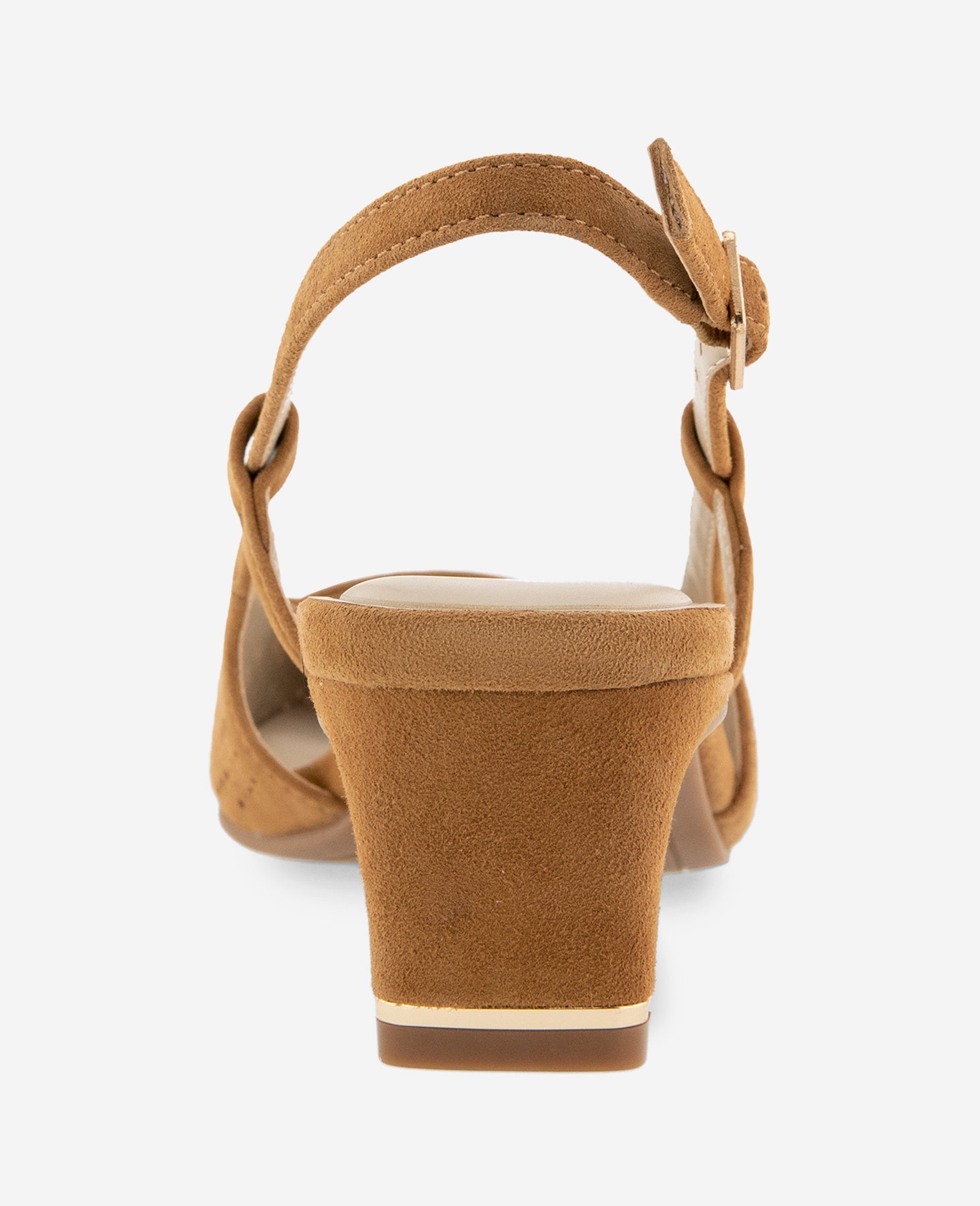 Kenneth Cole Marbella Perforated Suede Slingback Heels Brown Suede