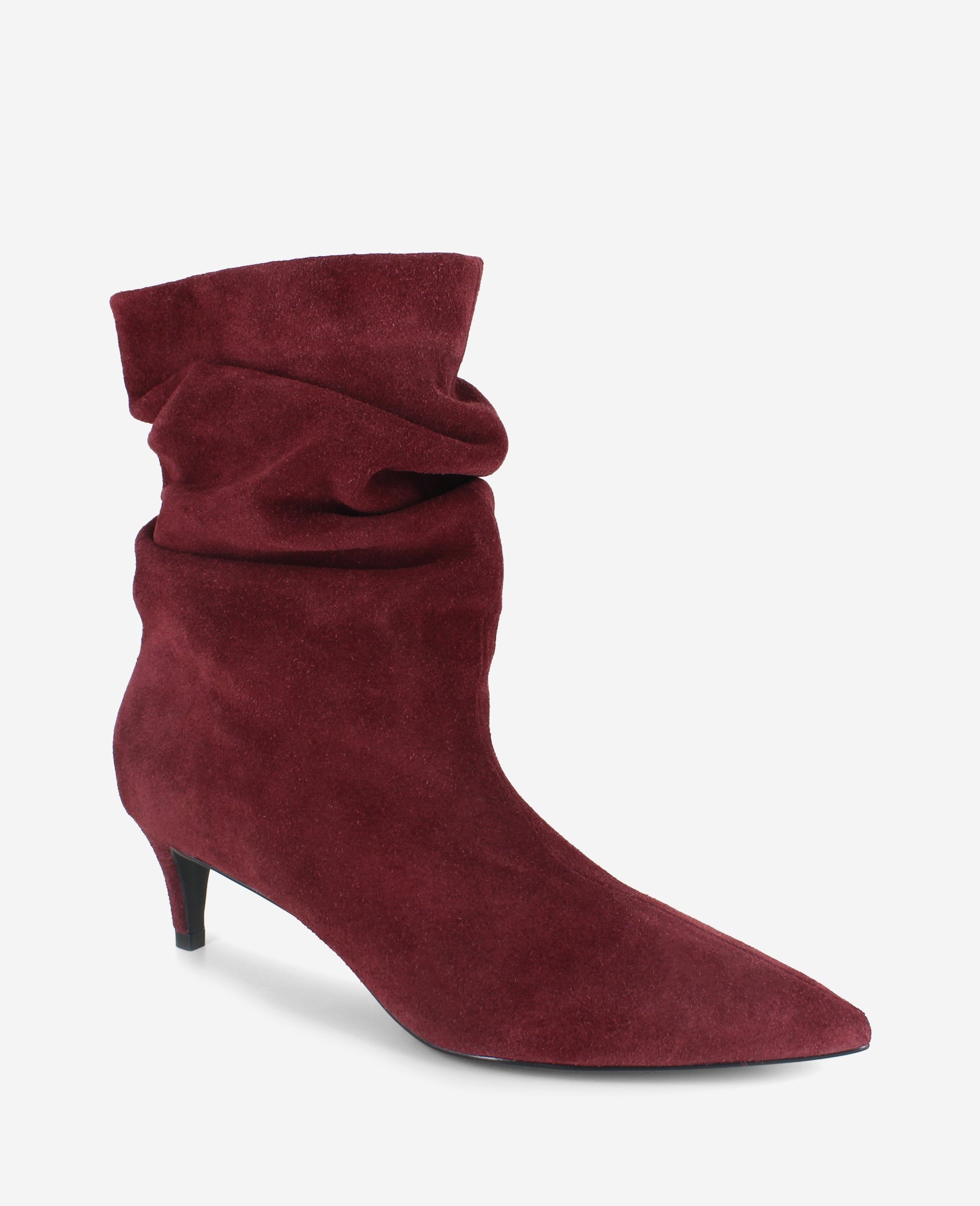 Kenneth Cole Marsha Suede Kitten Heel Booties Burgundy Suede