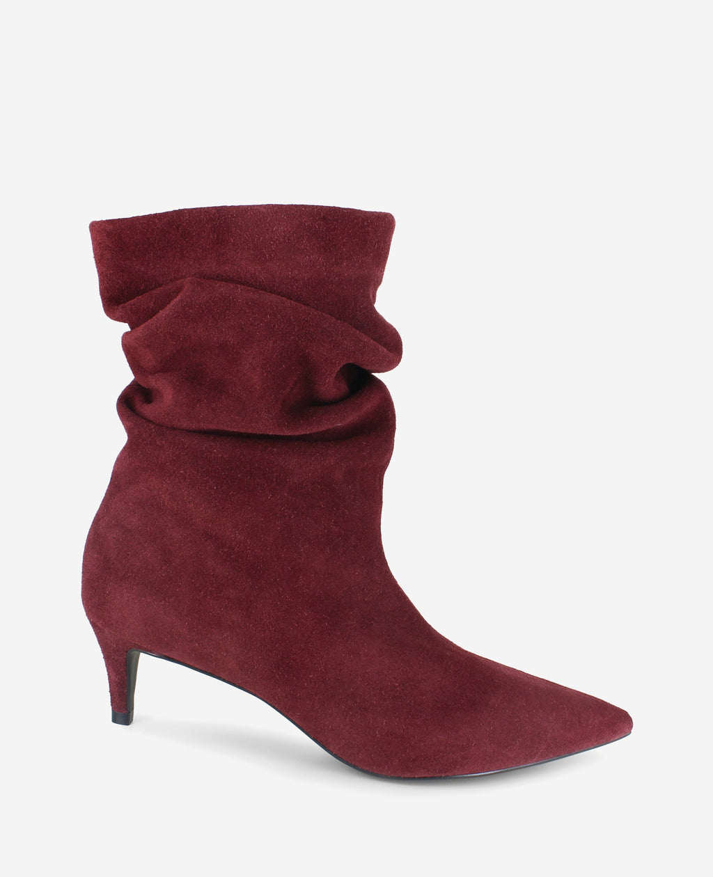 Kenneth Cole Marsha Suede Kitten Heel Booties Burgundy Suede