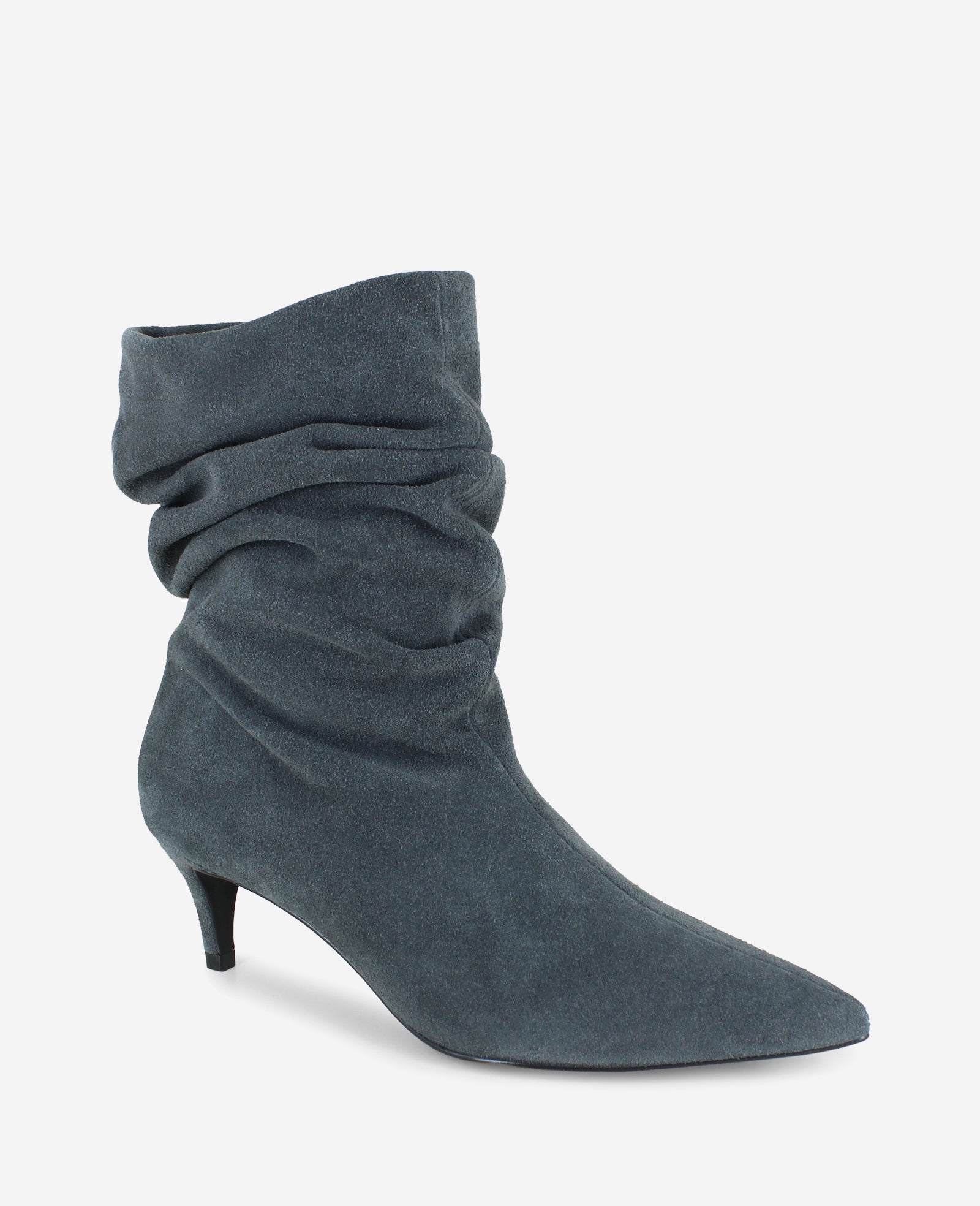 Kenneth Cole Marsha Suede Kitten Heel Booties Charcole Suede