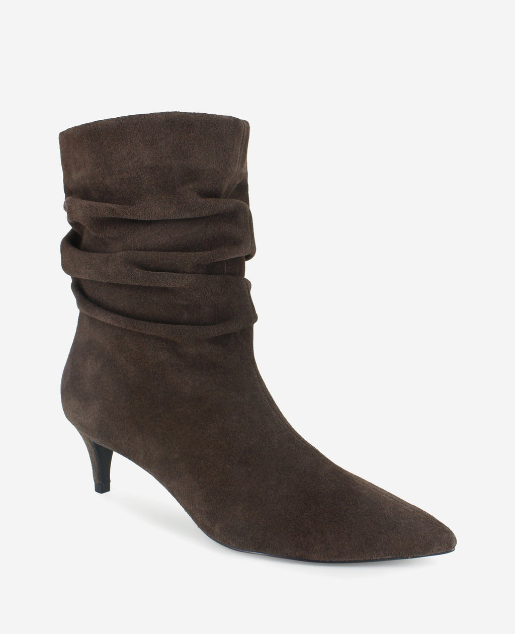 Kenneth Cole Marsha Suede Kitten Heel Booties Chocolate Suede
