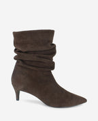 Kenneth Cole Marsha Suede Kitten Heel Booties Chocolate Suede