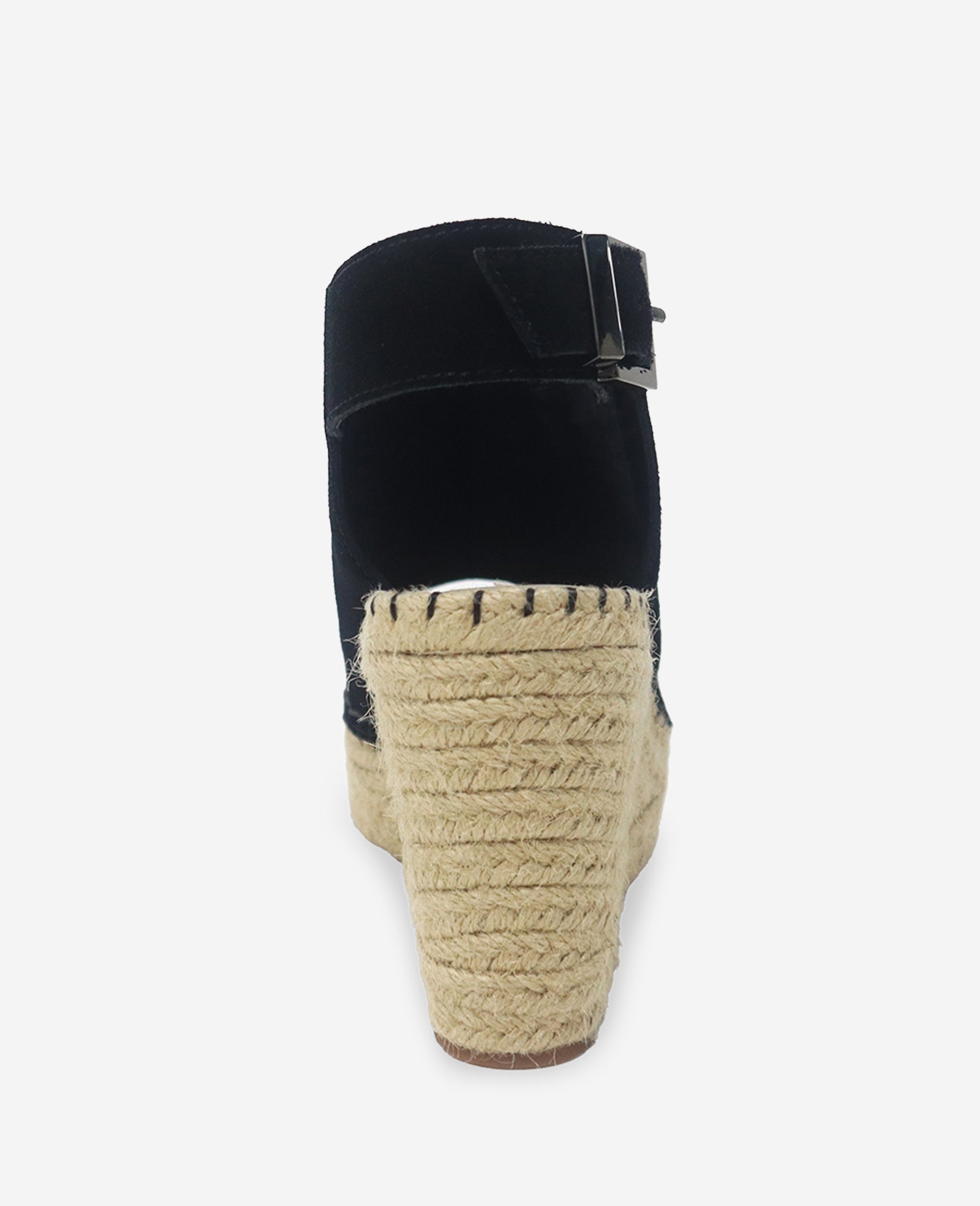 Kenneth Cole Olivia Suede Espadrille Wedge Sandals Black Suede