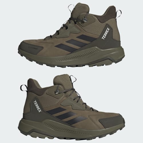 Men's Adidas Terrex Anylander Leather Mid Climaproof Hiking Shoes