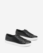 Kenneth Cole Men'S Kam Leather Sneaker With Logos Black