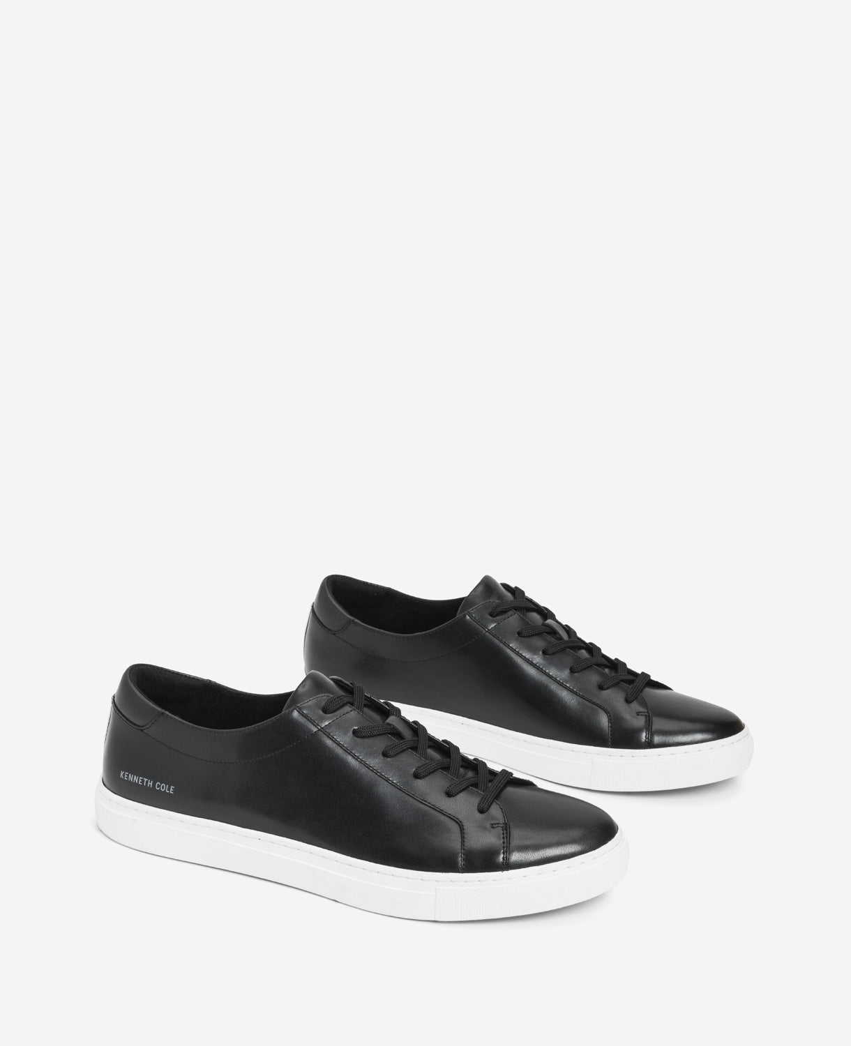 Kenneth Cole Men'S Kam Leather Sneaker With Logos Black