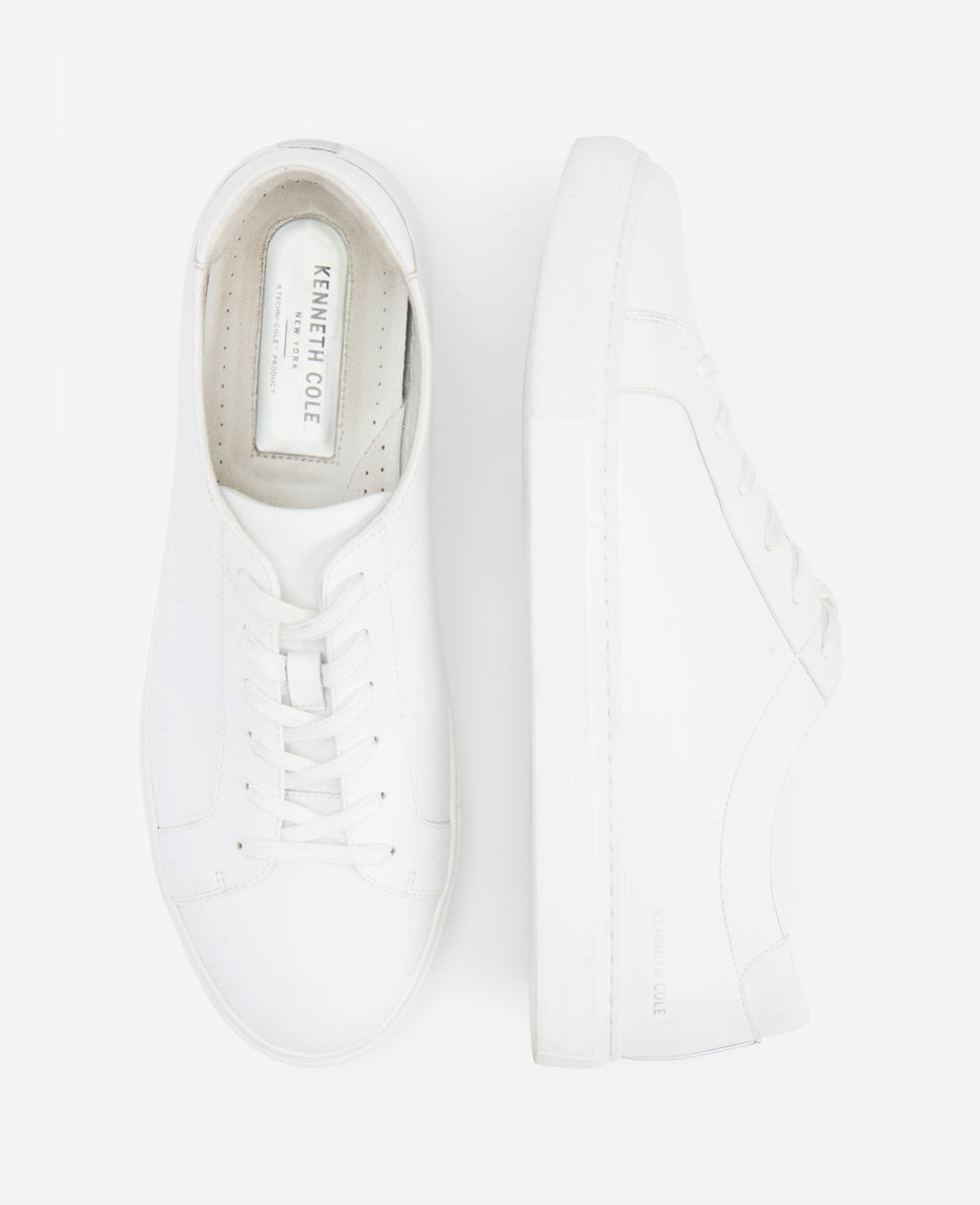 Kenneth Cole Kam Leather Lace-Up Sneakers White