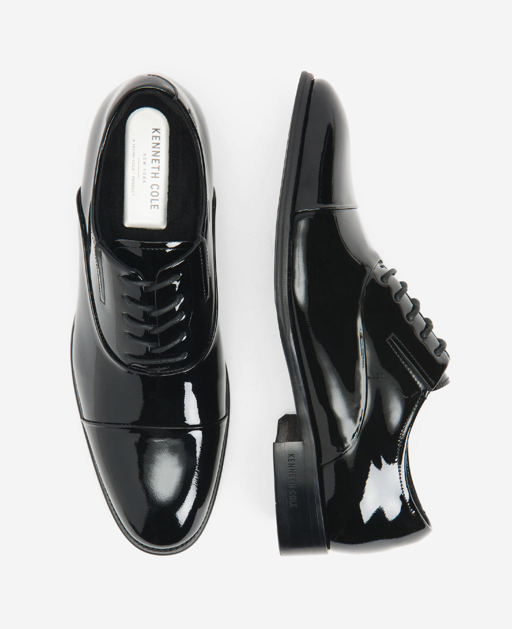 Kenneth Cole Tully Patent Leather Cap Toes Black