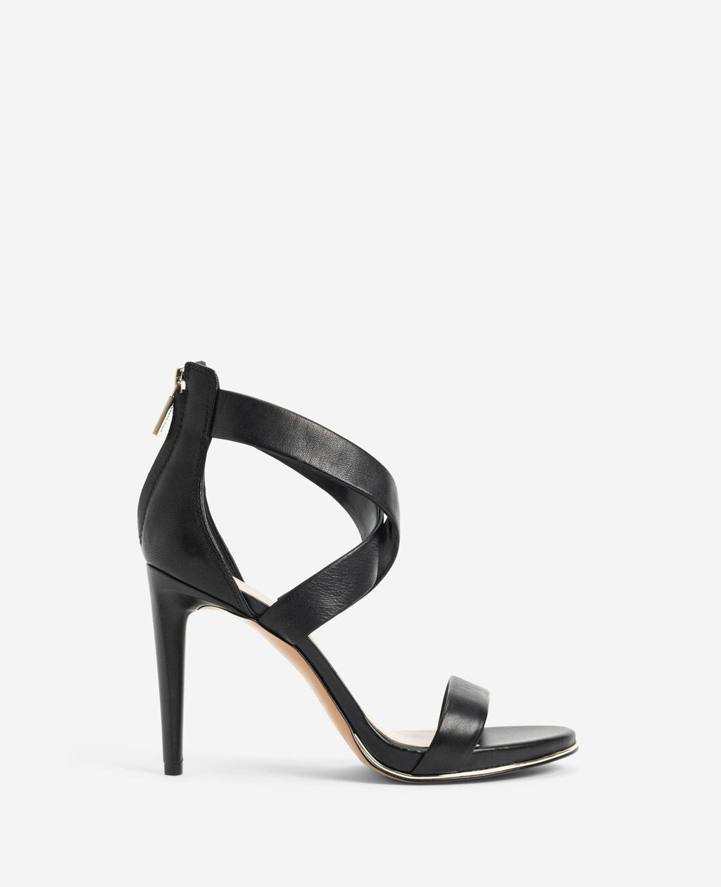 Kenneth Cole Brooke Cross Strap Heeled Sandals Black