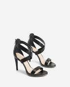 Kenneth Cole Brooke Cross Strap Heeled Sandals Black