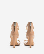 Kenneth Cole Brooke Cross Strap Heeled Sandals Latte