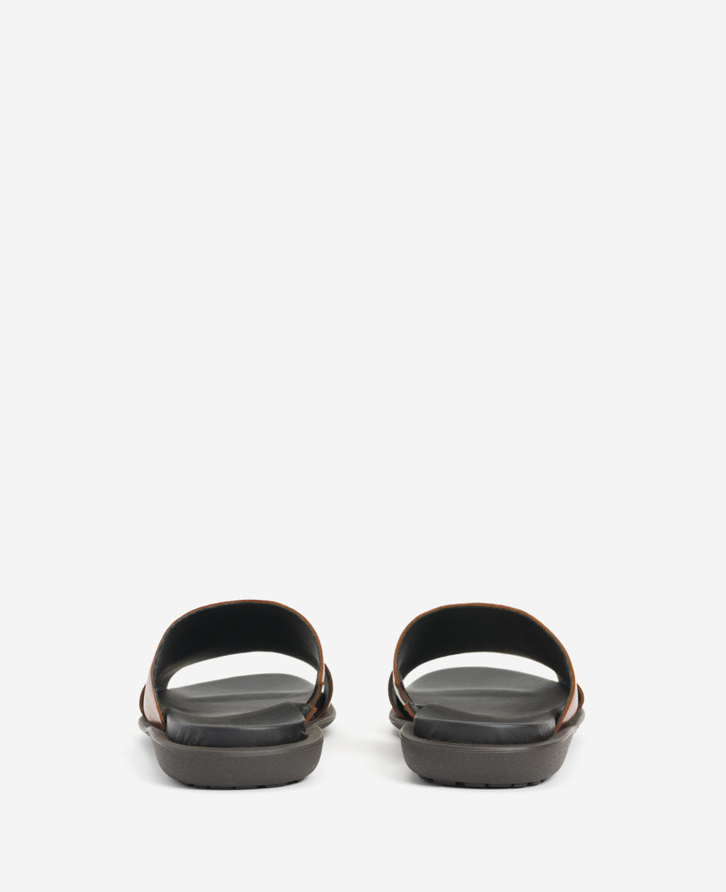 Kenneth Cole Sand-Y Beach Leather Slide Sandals Cognac