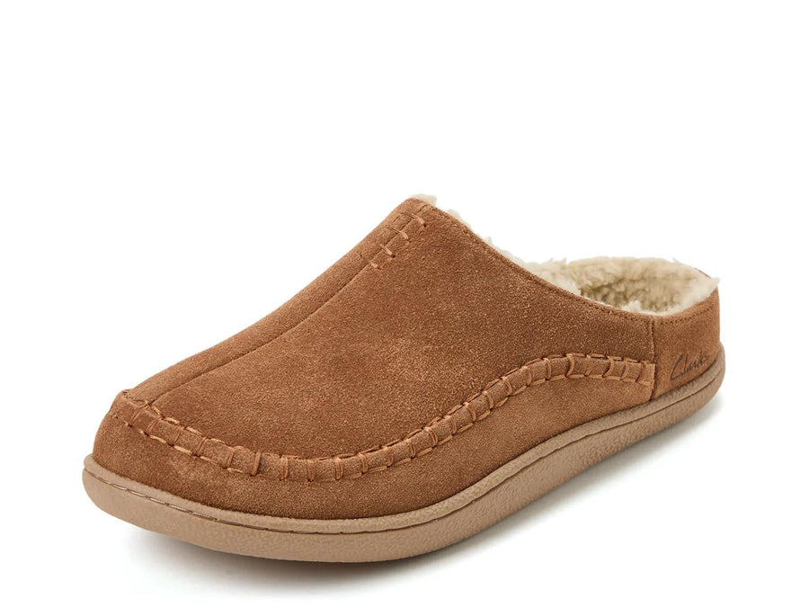 Clarks Suede Stitch Clog Slipper - Men's