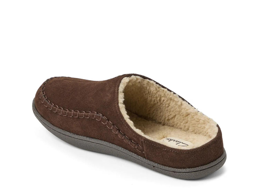 Clarks Suede Stitch Clog Slipper - Men's