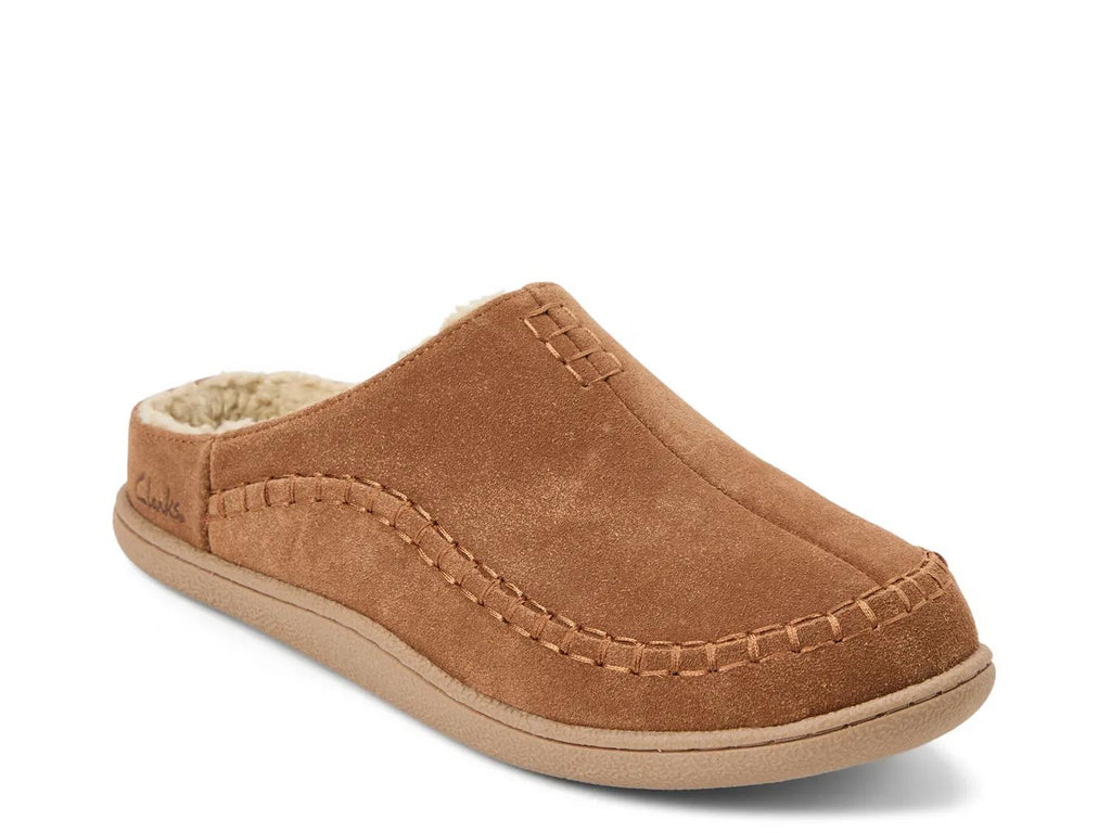 Clarks Suede Stitch Clog Slipper - Men's