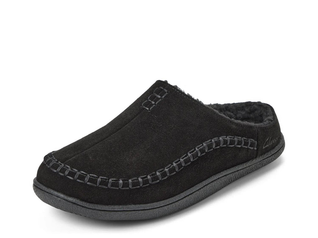 Clarks Suede Stitch Clog Slipper - Men's