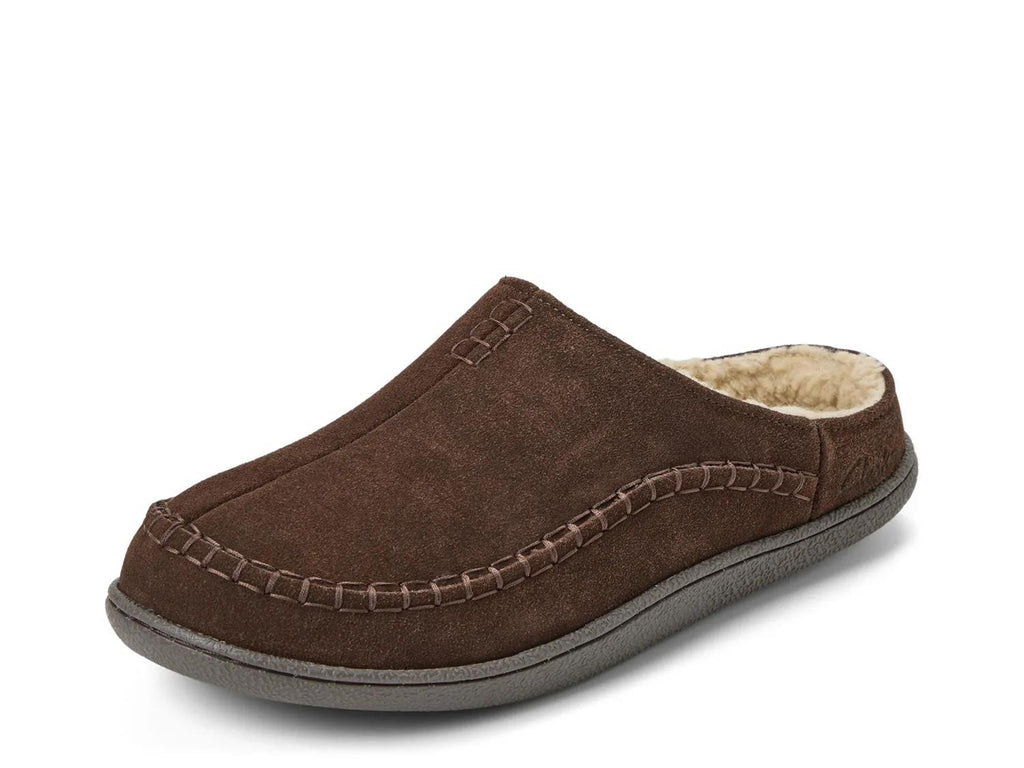 Clarks Suede Stitch Clog Slipper - Men's