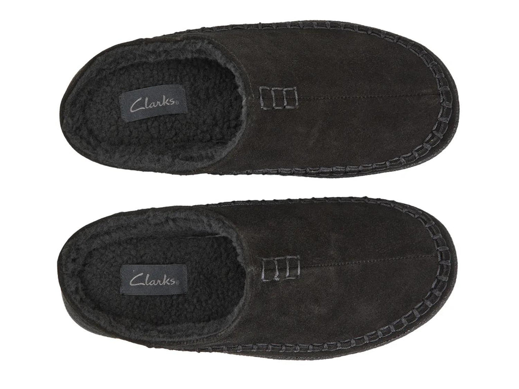 Clarks Suede Stitch Clog Slipper - Men's