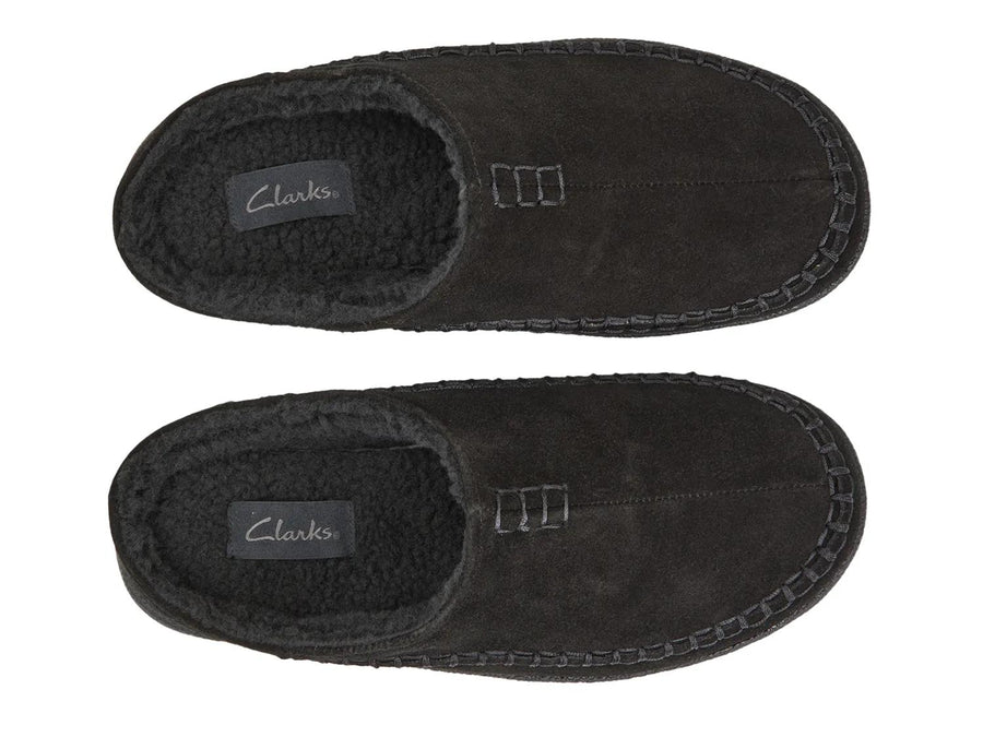 Clarks Suede Stitch Clog Slipper - Men's