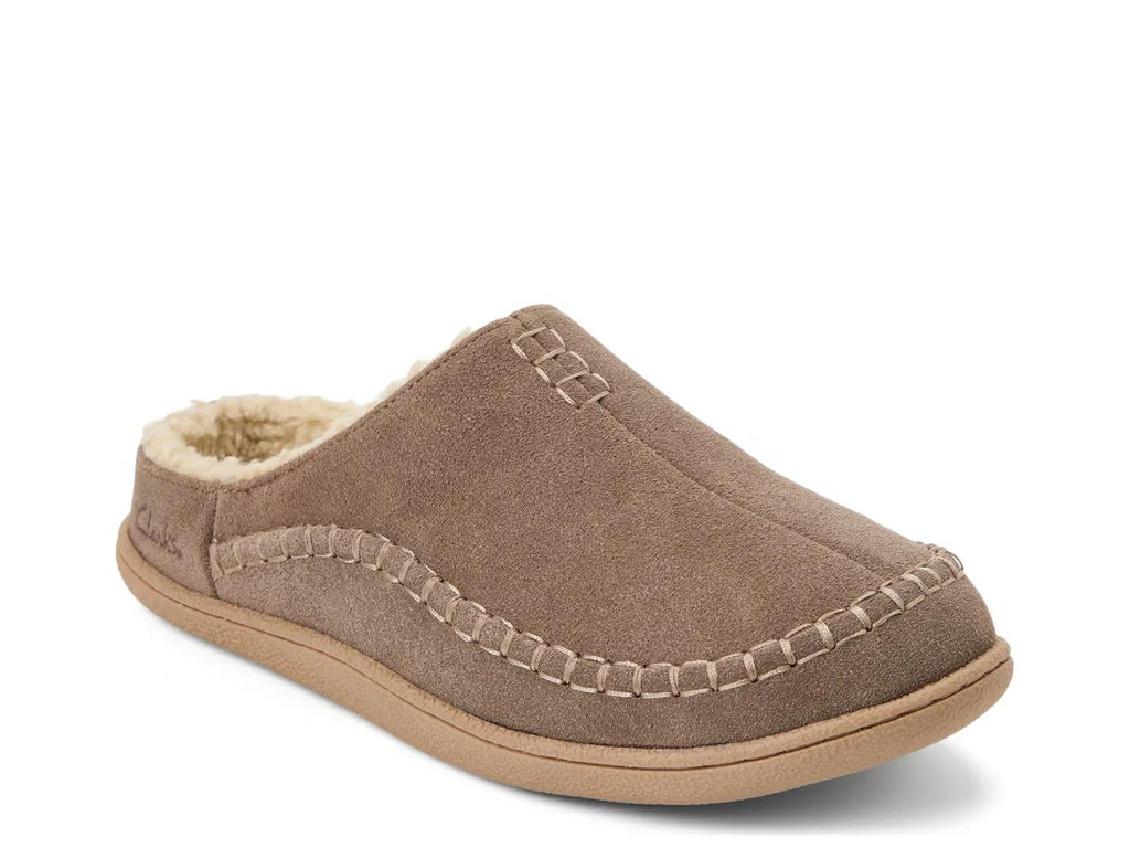 Clarks Suede Stitch Clog Slipper - Men's