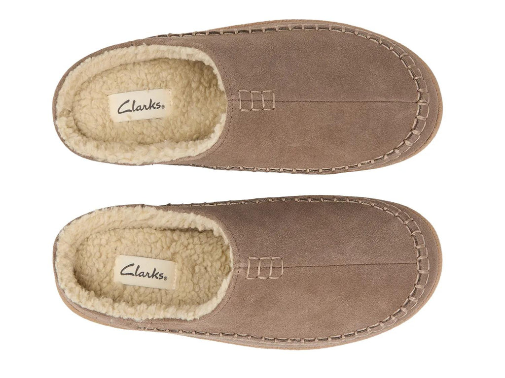 Clarks Suede Stitch Clog Slipper - Men's